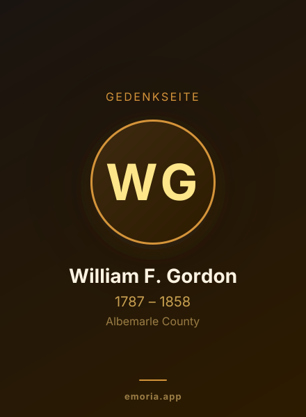 Gedenkportrait von William F. Gordon