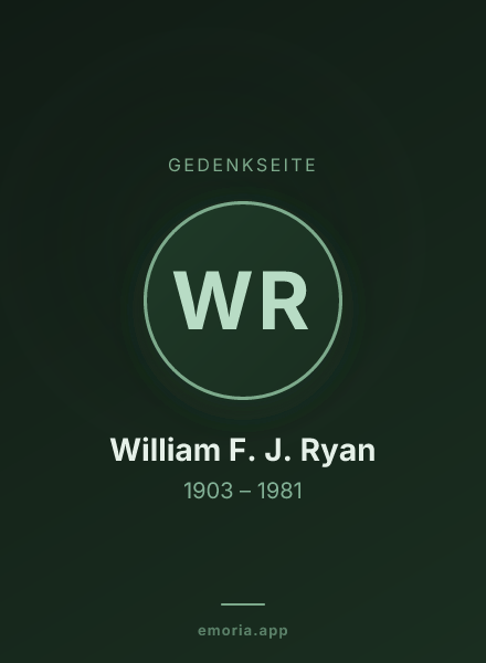 Gedenkportrait von William F. J. Ryan
