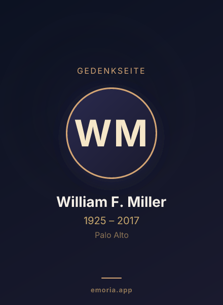 Gedenkportrait von William F. Miller