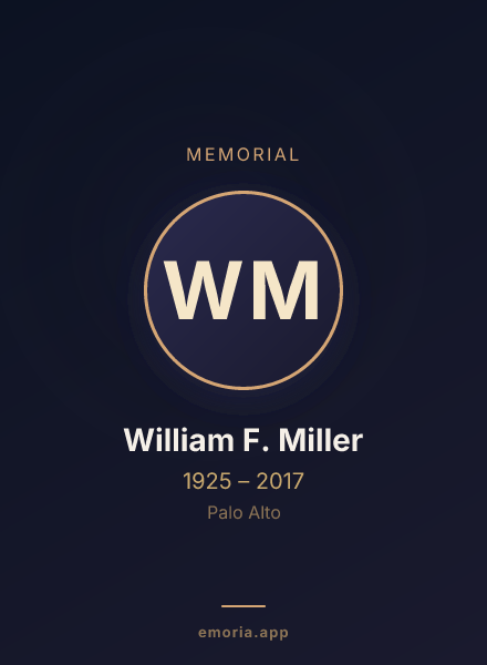 Memorial portrait of William F. Miller