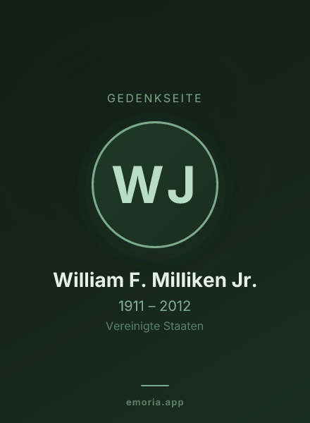 Gedenkportrait von William F. Milliken Jr.