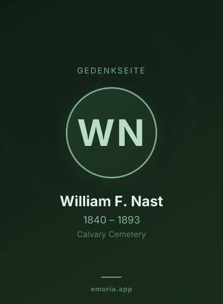 Gedenkportrait von William F. Nast