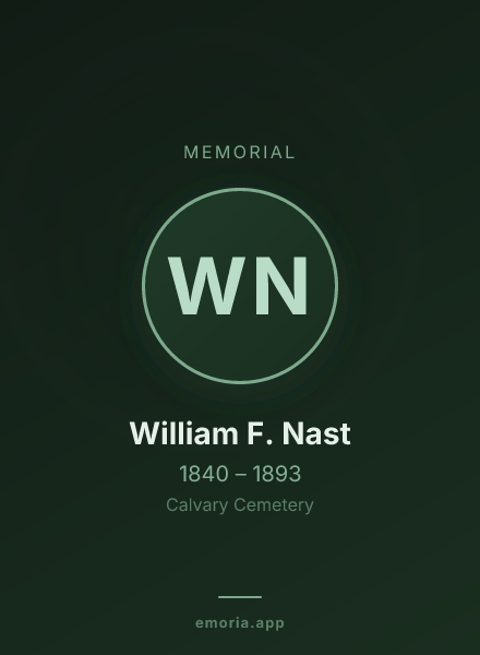 Memorial portrait of William F. Nast