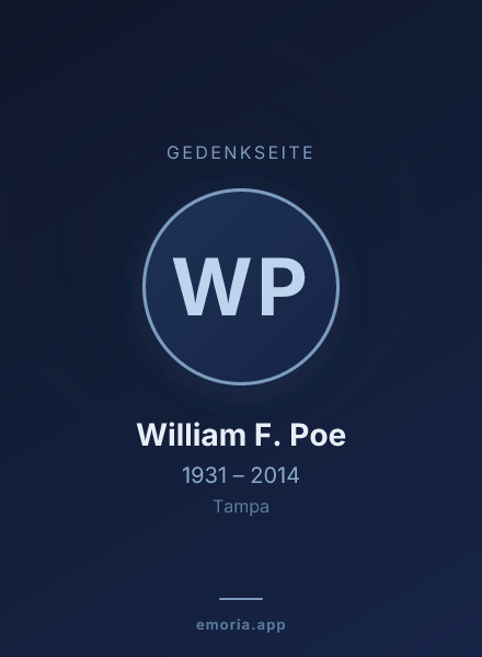 Gedenkportrait von William F. Poe