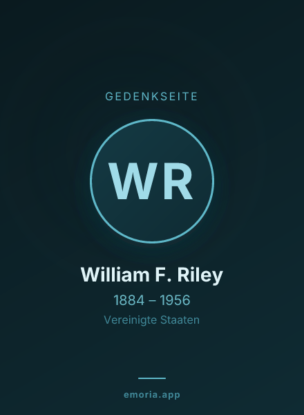 Gedenkportrait von William F. Riley