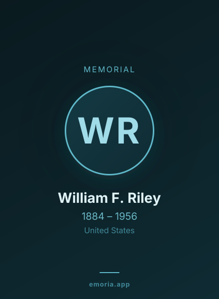 Memorial portrait of William F. Riley