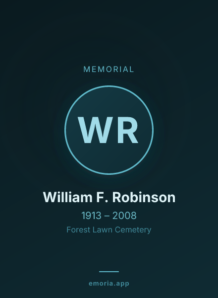 Memorial portrait of William F. Robinson