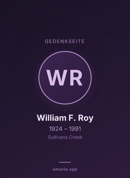 Gedenkportrait von William F. Roy
