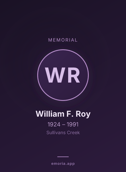 Memorial portrait of William F. Roy