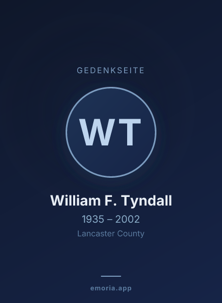 Gedenkportrait von William F. Tyndall