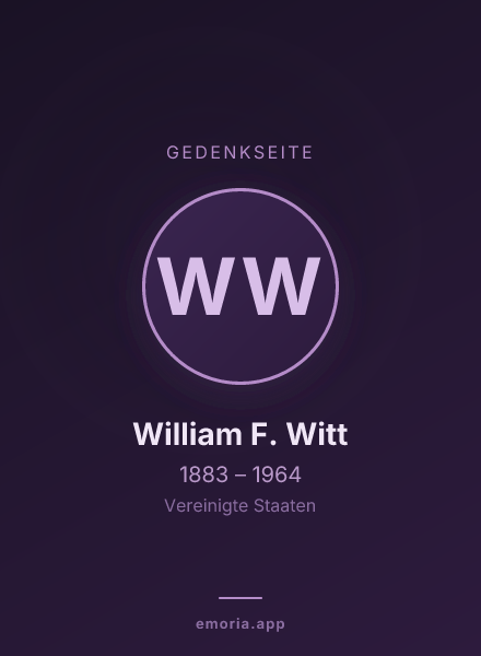 Gedenkportrait von William F. Witt