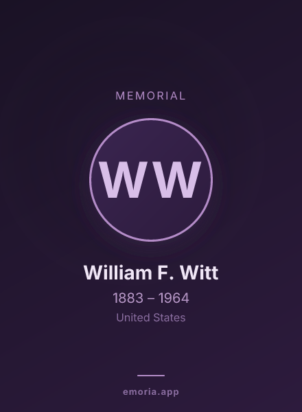 Memorial portrait of William F. Witt