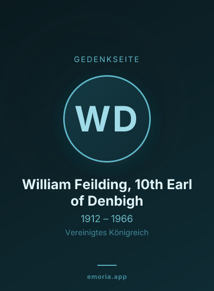 Gedenkportrait von William Feilding, 10th Earl of Denbigh