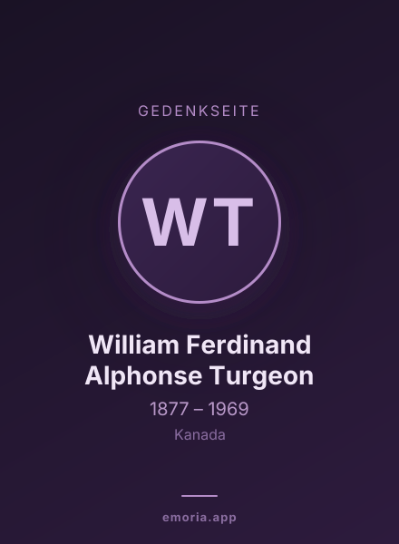 Gedenkportrait von William Ferdinand Alphonse Turgeon