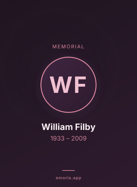 Memorial portrait of William Filby