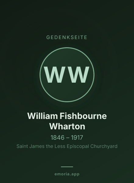 Gedenkportrait von William Fishbourne Wharton