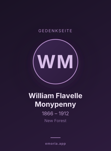 Gedenkportrait von William Flavelle Monypenny