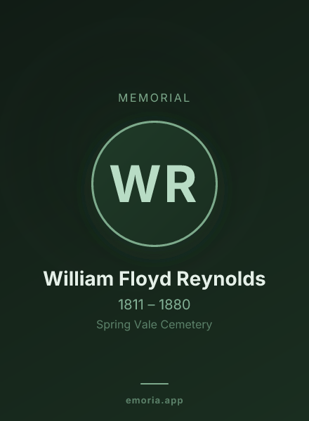 Memorial portrait of William Floyd Reynolds