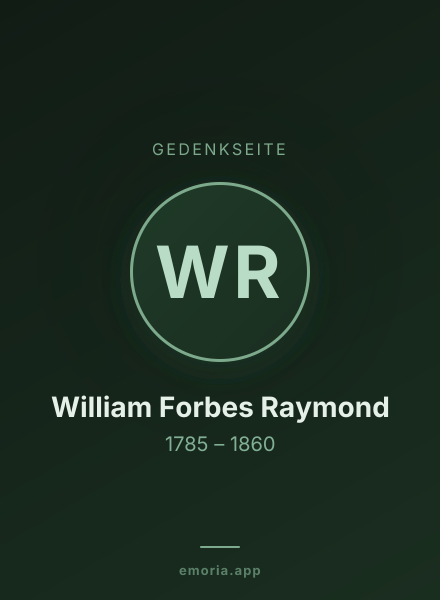 Gedenkportrait von William Forbes Raymond
