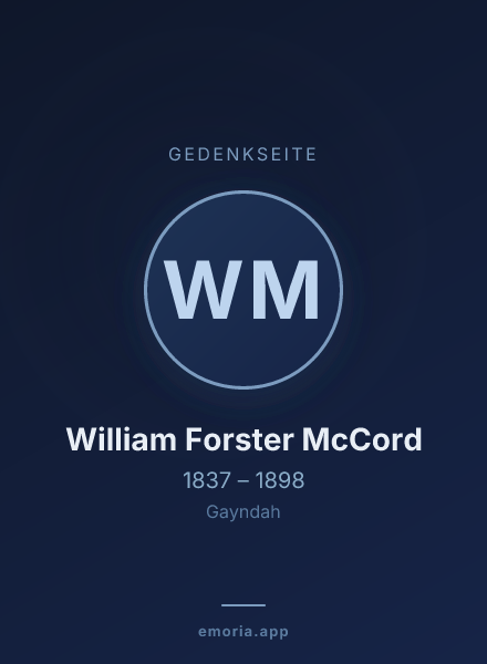 Gedenkportrait von William Forster McCord