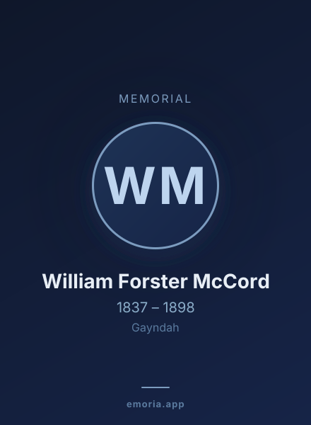 Memorial portrait of William Forster McCord