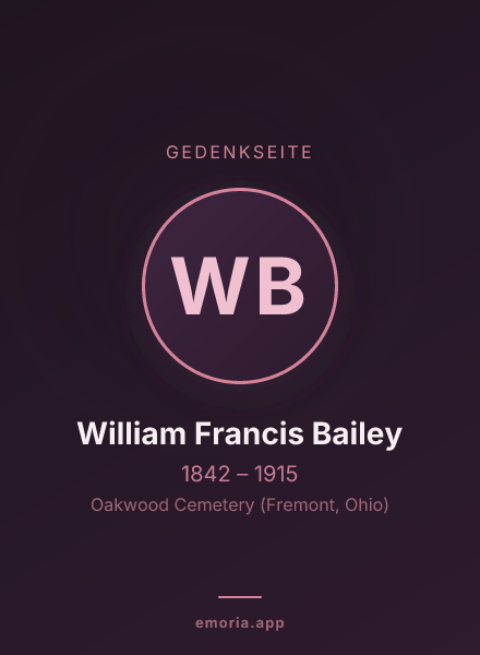 Gedenkportrait von William Francis Bailey