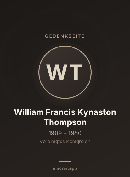 Gedenkportrait von William Francis Kynaston Thompson
