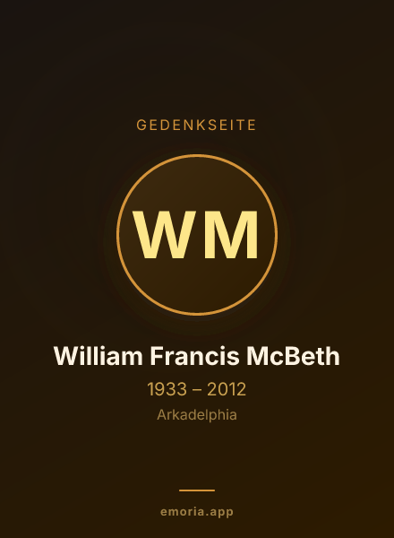 Gedenkportrait von William Francis McBeth