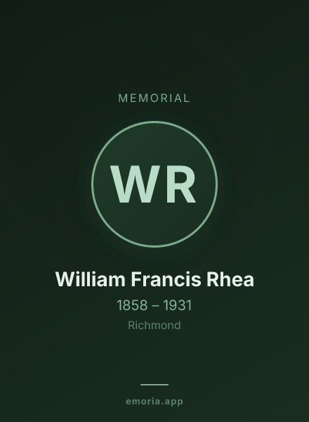Memorial portrait of William Francis Rhea