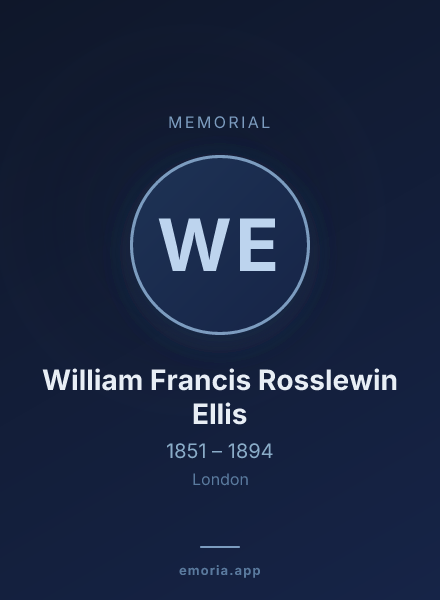 Memorial portrait of William Francis Rosslewin Ellis