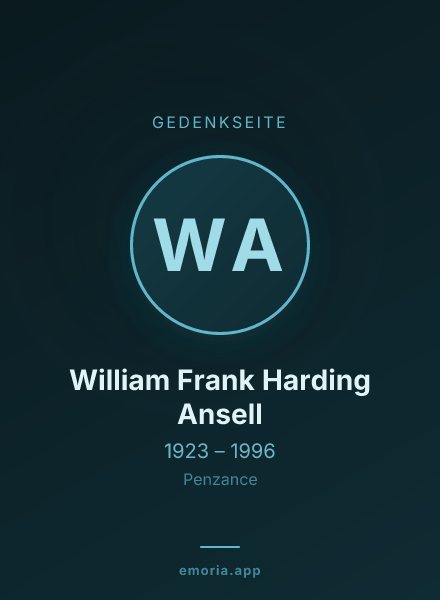 Gedenkportrait von William Frank Harding Ansell