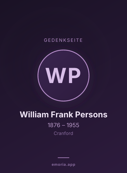 Gedenkportrait von William Frank Persons