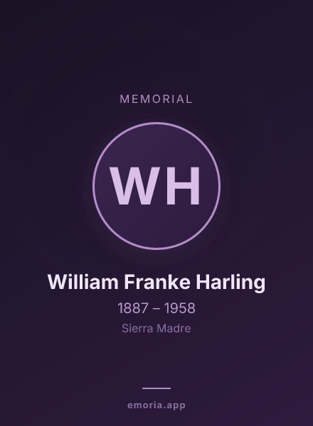 Memorial portrait of William Franke Harling