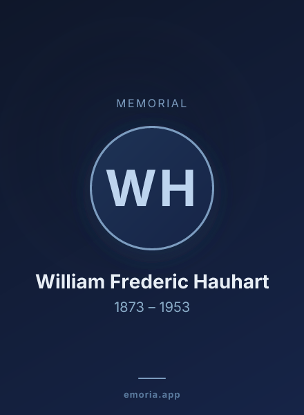 Memorial portrait of William Frederic Hauhart
