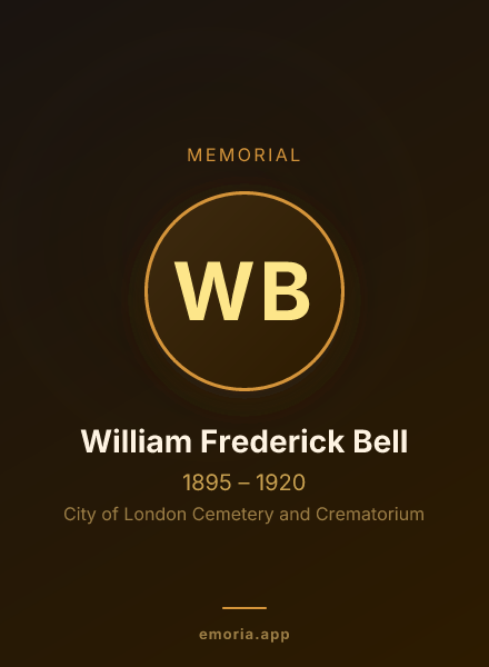 Memorial portrait of William Frederick Bell