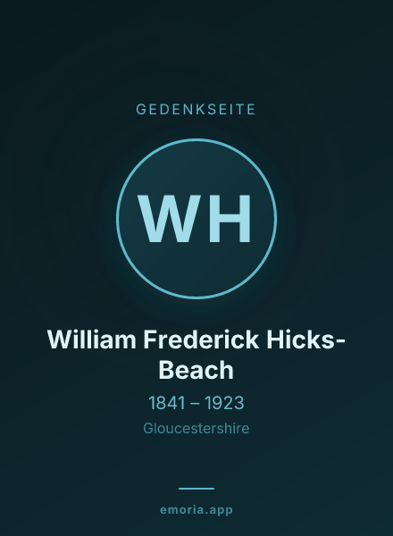 Gedenkportrait von William Frederick Hicks-Beach
