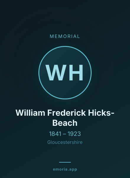Memorial portrait of William Frederick Hicks-Beach
