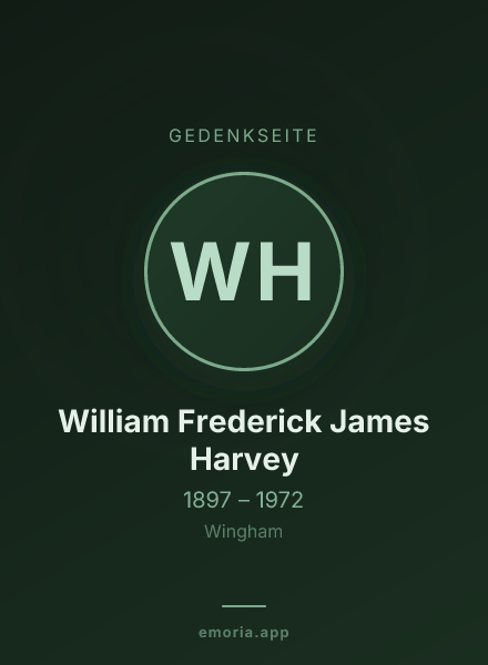 Gedenkportrait von William Frederick James Harvey