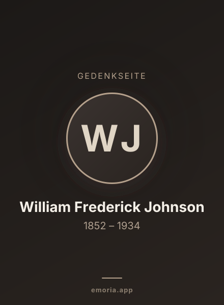 Gedenkportrait von William Frederick Johnson