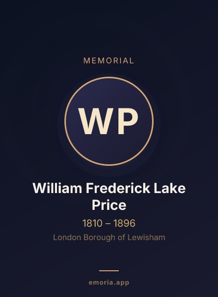 Memorial portrait of William Frederick Lake Price