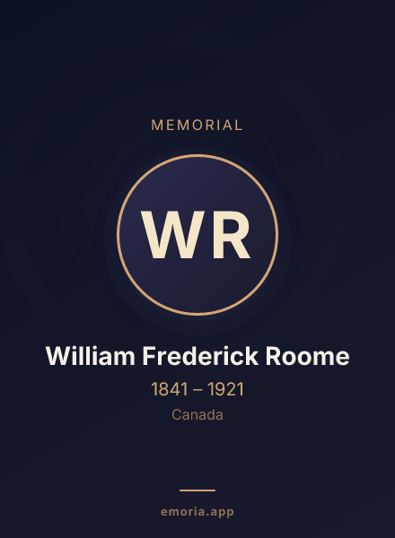 Memorial portrait of William Frederick Roome