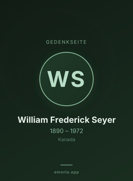Gedenkportrait von William Frederick Seyer