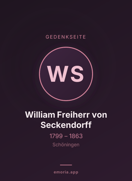 Gedenkportrait von William Freiherr von Seckendorff