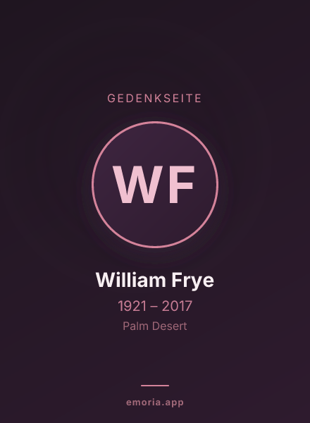 Gedenkportrait von William Frye