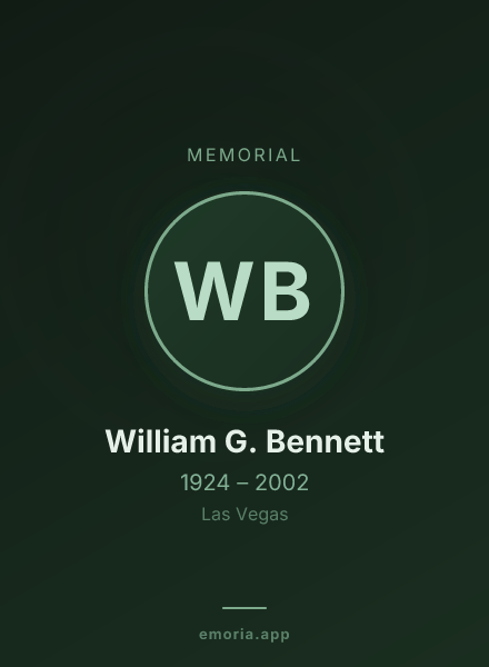 Memorial portrait of William G. Bennett