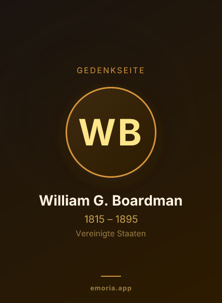 Gedenkportrait von William G. Boardman