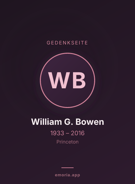 Gedenkportrait von William G. Bowen