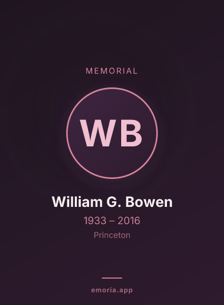 Memorial portrait of William G. Bowen