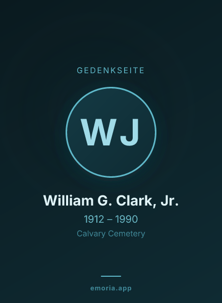 Gedenkportrait von William G. Clark, Jr.