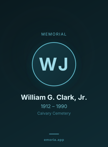 Memorial portrait of William G. Clark, Jr.